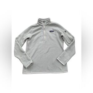 Patagonia Womens Size Medium Better Sweater Quarter 1/4 Zip Pullover Beige Cream